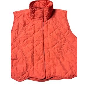 Free Movement Quinn Quilted Vest Coral Snap Front High Neck Women's M Bojo